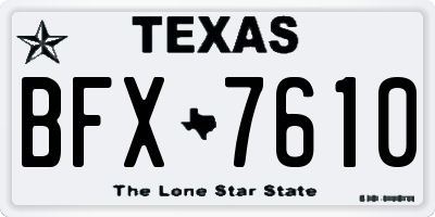 TX license plate BFX7610