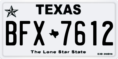 TX license plate BFX7612
