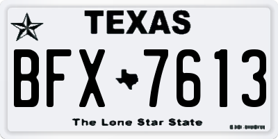 TX license plate BFX7613