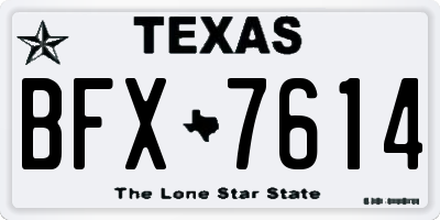TX license plate BFX7614