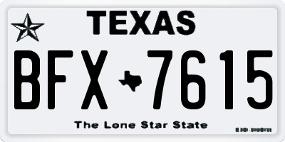 TX license plate BFX7615