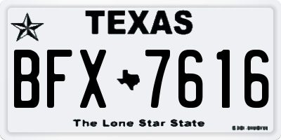TX license plate BFX7616
