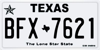 TX license plate BFX7621