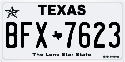 TX license plate BFX7623