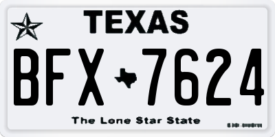 TX license plate BFX7624