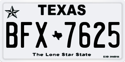 TX license plate BFX7625