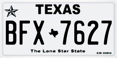 TX license plate BFX7627