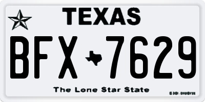 TX license plate BFX7629