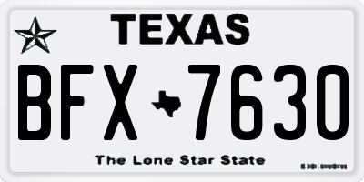 TX license plate BFX7630