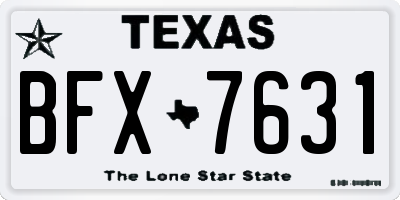 TX license plate BFX7631