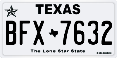 TX license plate BFX7632