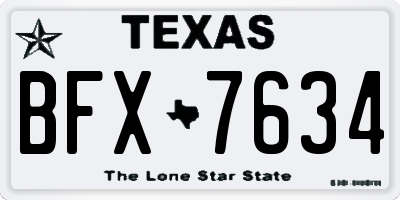 TX license plate BFX7634