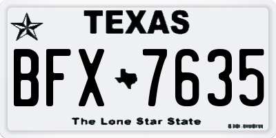 TX license plate BFX7635