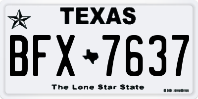 TX license plate BFX7637