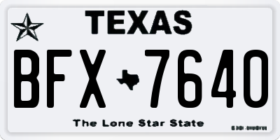 TX license plate BFX7640