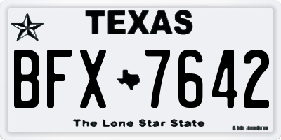 TX license plate BFX7642