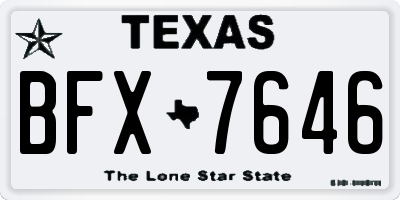 TX license plate BFX7646