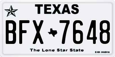 TX license plate BFX7648