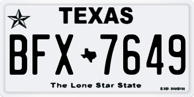 TX license plate BFX7649