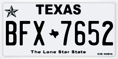 TX license plate BFX7652