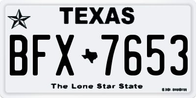 TX license plate BFX7653
