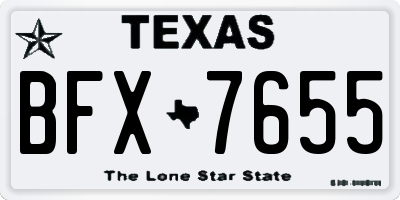 TX license plate BFX7655