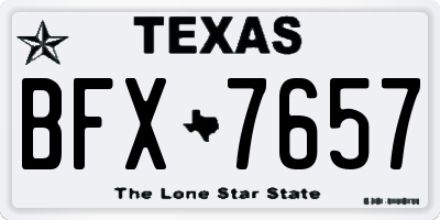 TX license plate BFX7657