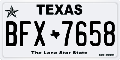 TX license plate BFX7658