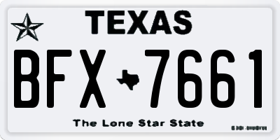 TX license plate BFX7661