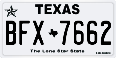 TX license plate BFX7662