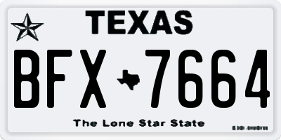 TX license plate BFX7664
