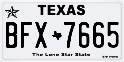 TX license plate BFX7665