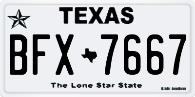 TX license plate BFX7667