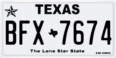 TX license plate BFX7674