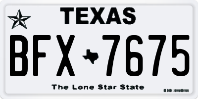 TX license plate BFX7675