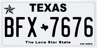 TX license plate BFX7676