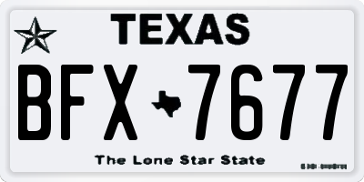 TX license plate BFX7677