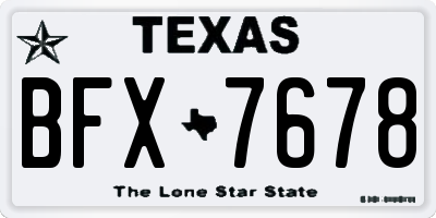 TX license plate BFX7678