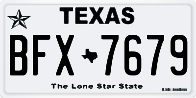 TX license plate BFX7679