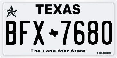 TX license plate BFX7680