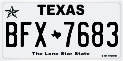 TX license plate BFX7683