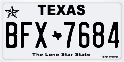 TX license plate BFX7684
