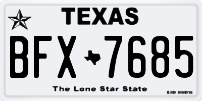 TX license plate BFX7685