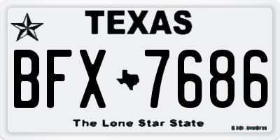 TX license plate BFX7686