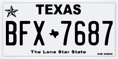 TX license plate BFX7687