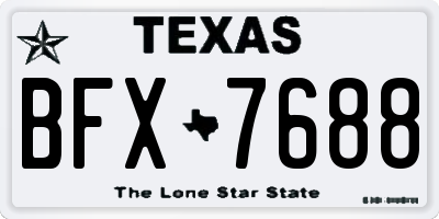 TX license plate BFX7688