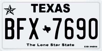 TX license plate BFX7690