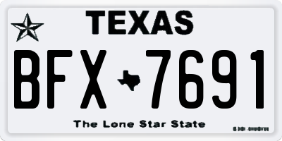 TX license plate BFX7691
