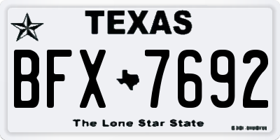 TX license plate BFX7692