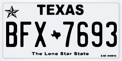 TX license plate BFX7693